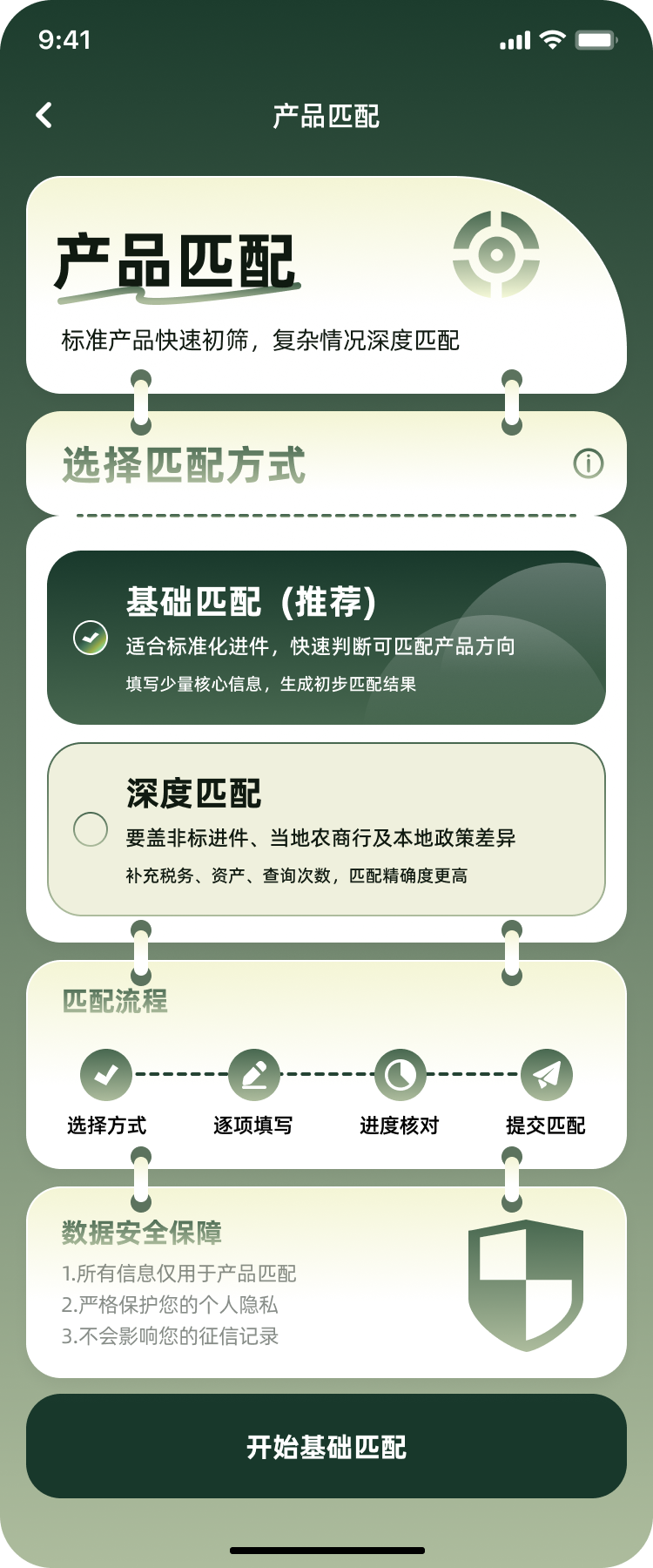 产品匹配页面